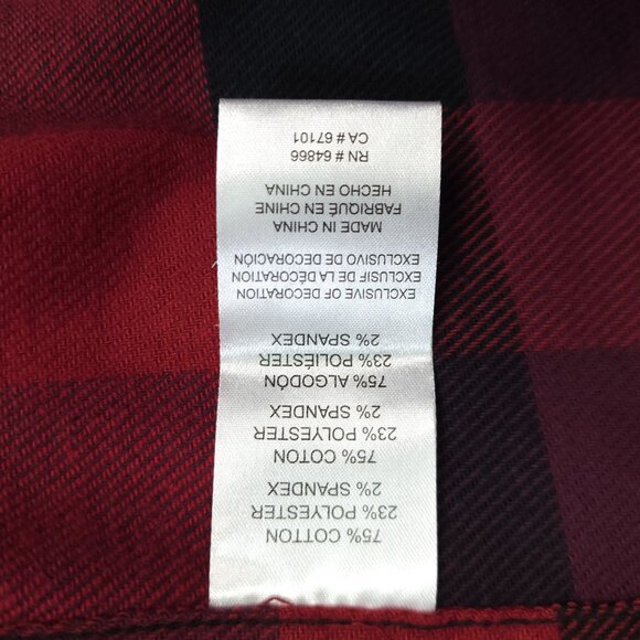 Lee Mens L Plaid Flannel Long Sleeve Button-Up Shirt Stretch Regular Fit - Picture 5 of 9